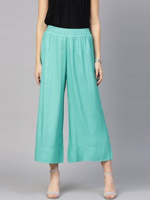 ksut turquoise regular fit palazzos