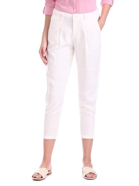 u.s. polo assn. white straight fit trousers