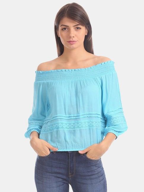 aeropostale blue regular fit top