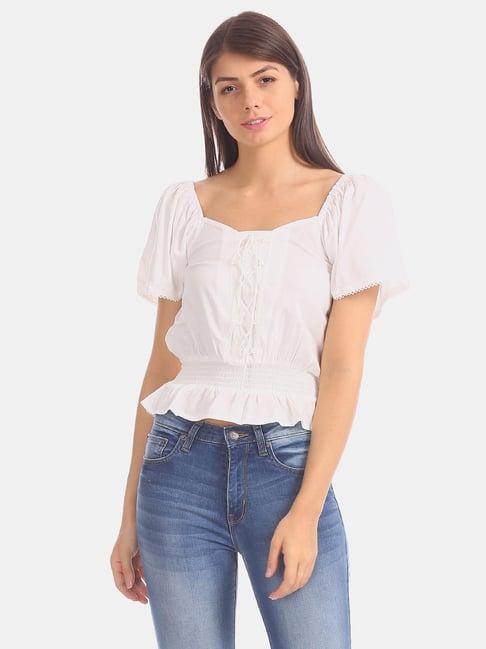 aeropostale off-white regular fit top