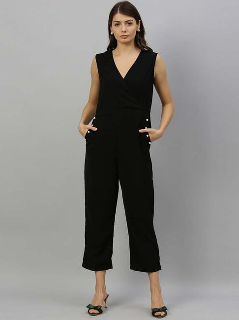 rareism black sleeveless jumpsuit