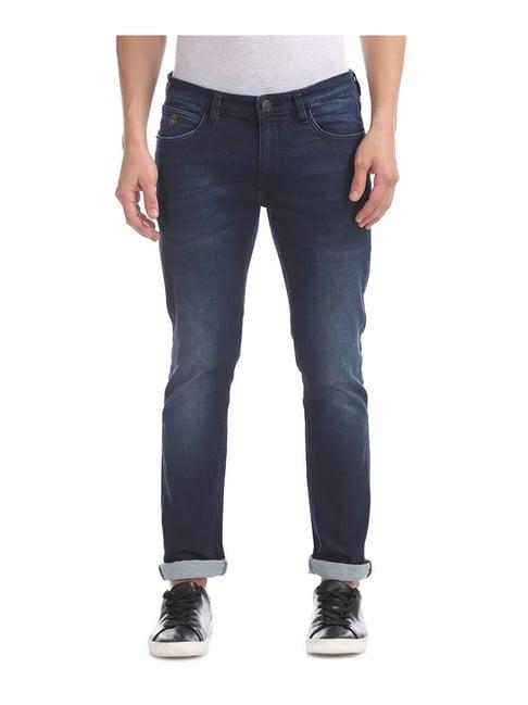 arrow sport navy lightly washed jeans