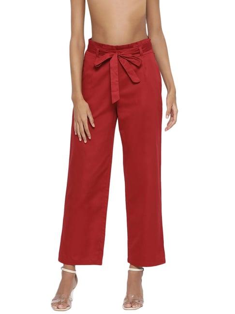 rooted maroon cotton trousers