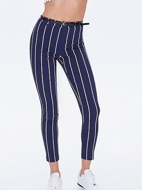 forever 21 navy & white striped pants