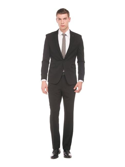 arrow new york black slim fit two piece suit