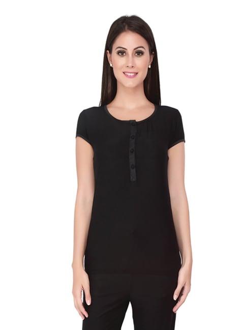 soie black cotton top