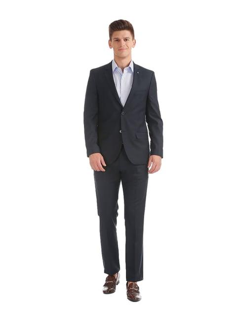 arrow navy regular fit two piece suit