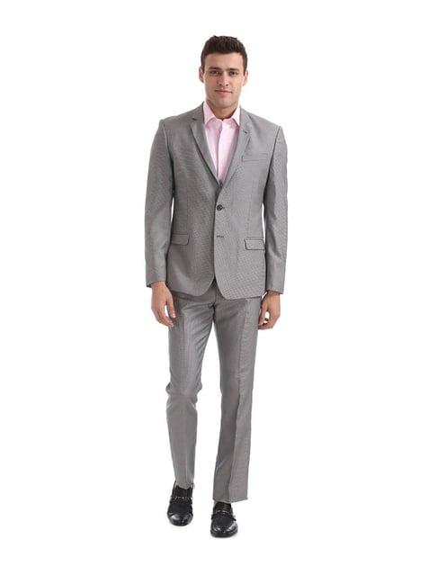 arrow grey textured two piece suit