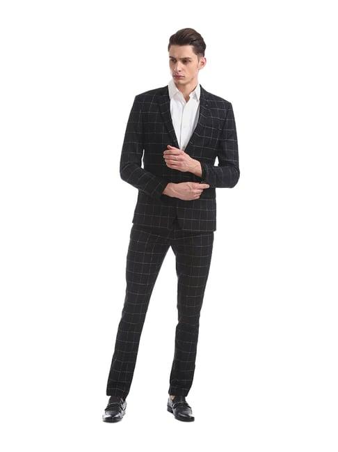 arrow black checks two piece suit