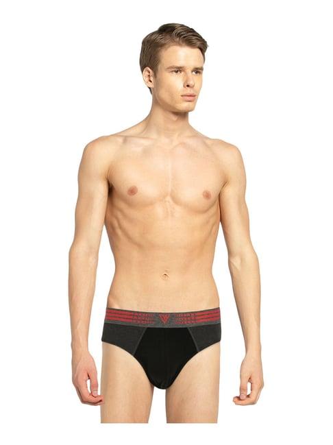 van heusen black cotton comfort fit color block briefs