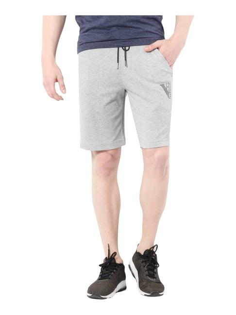 van heusen light grey cotton regular fit shorts