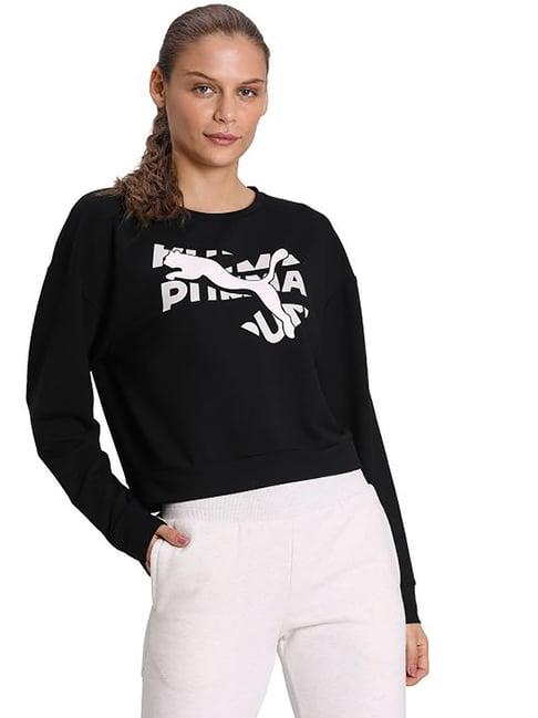 puma black graphic print sweatshirt