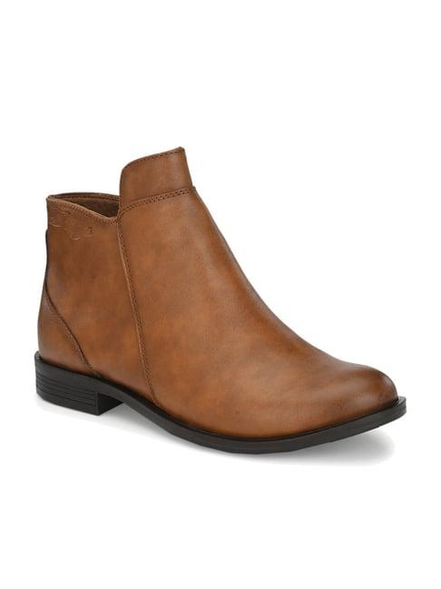 delize tan casual booties