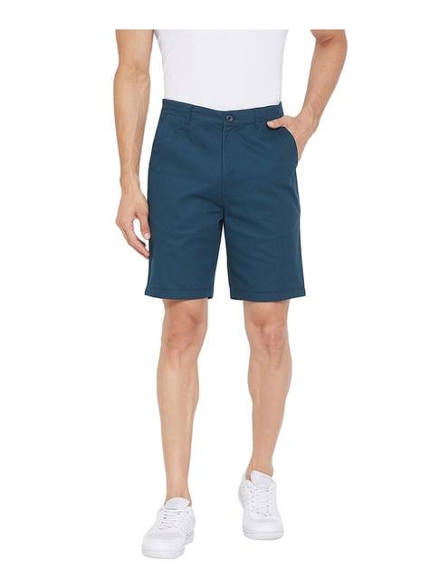 hypernation dark blue mid rise bermuda shorts