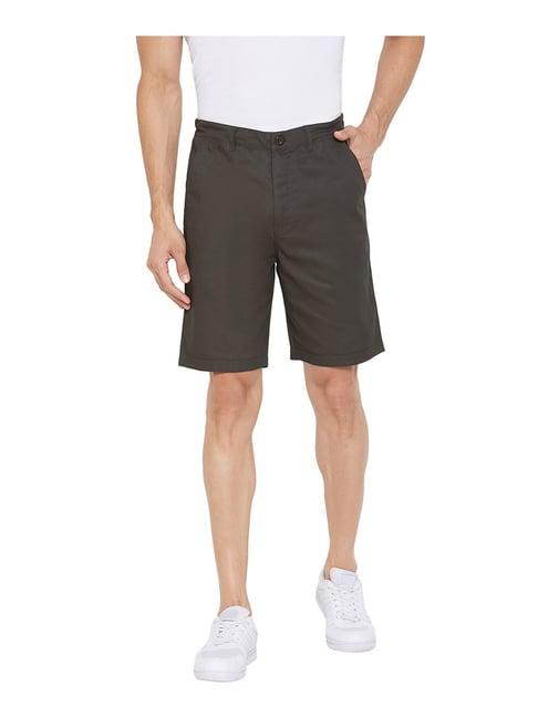 hypernation brown regular fit bermuda shorts