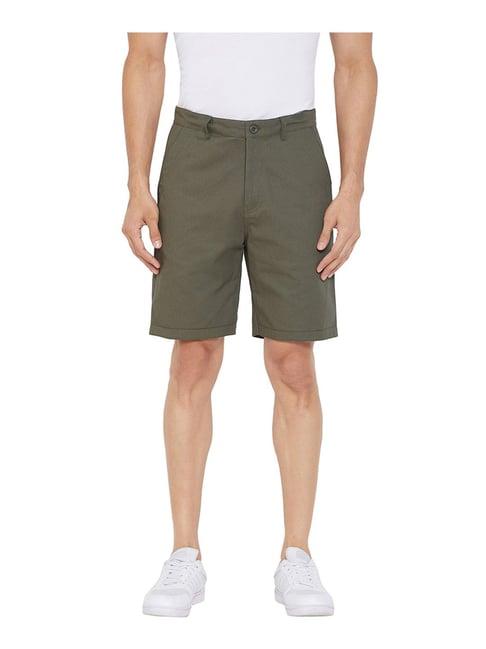 hypernation olive mid rise bermuda shorts