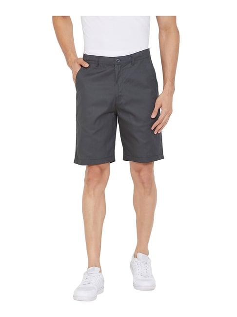 hypernation dark grey cotton bermuda shorts