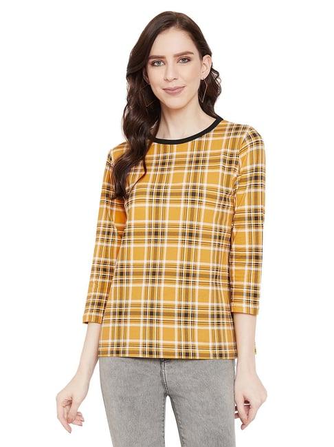 hypernation yellow checks t-shirt