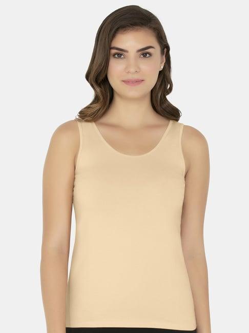 amante nude round neck tank top