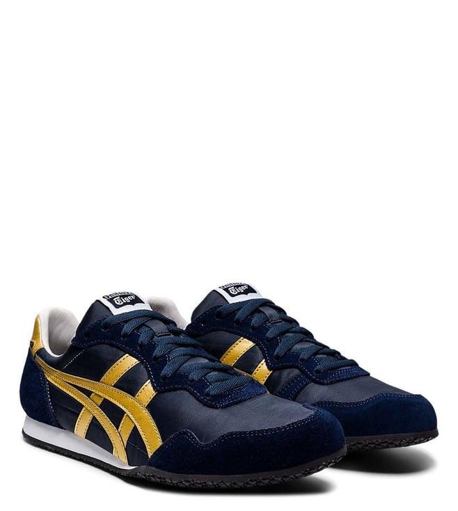 onitsuka tiger unisex serrano midnight & pure gold sneakers