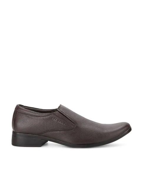 red chief men's dark brown slip-ons