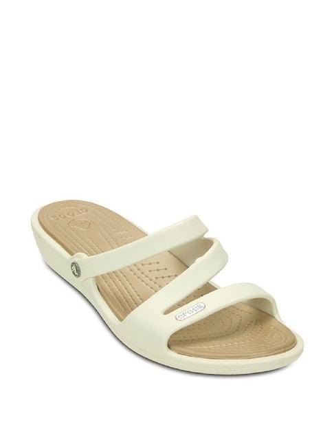 crocs patricia cream wedges