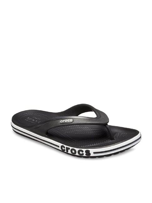 crocs unisex bayaband black flip flops