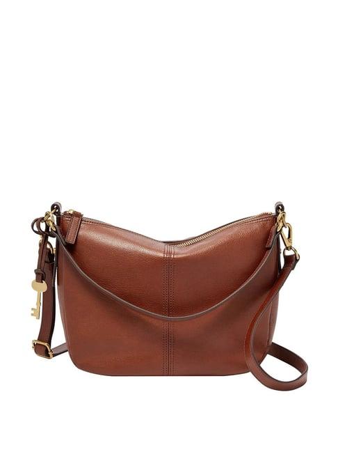 fossil jolie brown solid medium handbag