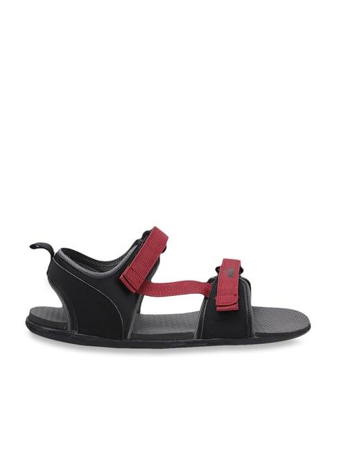 puma men's hexa rhubarb & black floater sandals