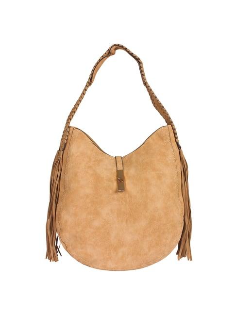 red pout tan faded medium hobo shoulder handbag