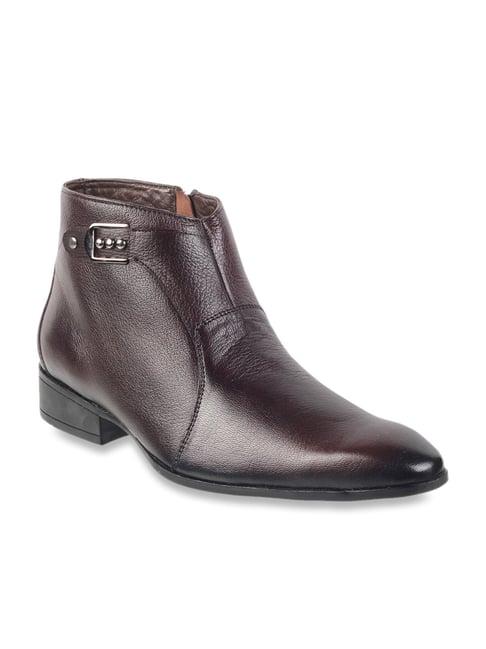 metro men's maroon casual boots