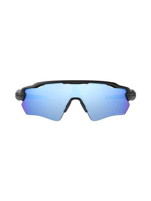 oakley 0oo9208 light blue prizm radar ev path wraparound sunglasses - 38 mm