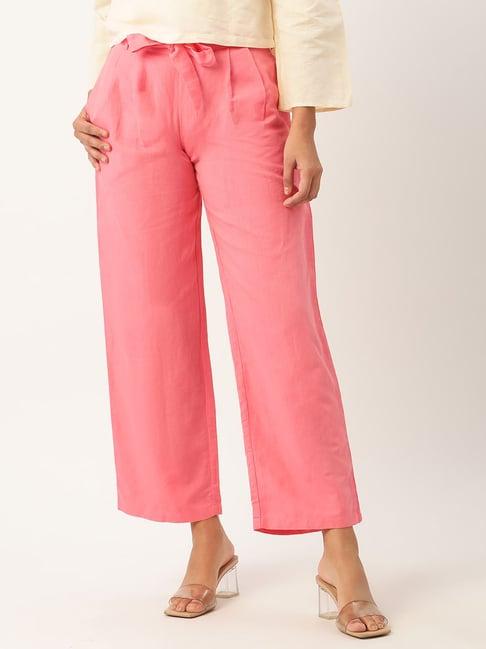 rooted pink regular fit trousers