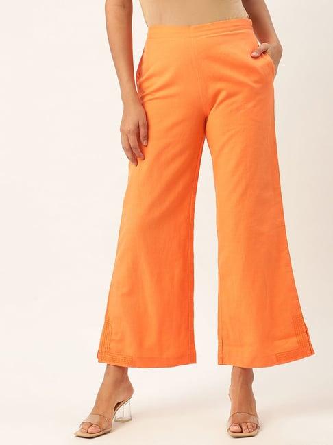 rooted orange regular fit trousers