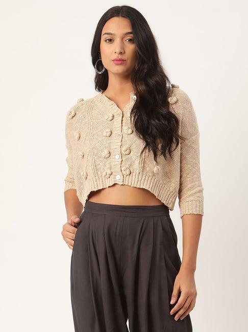 rooted beige textured sweater