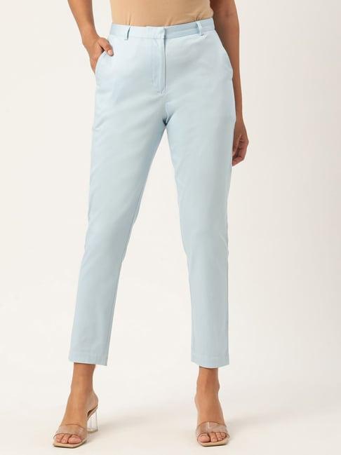 rooted blue mid rise trousers