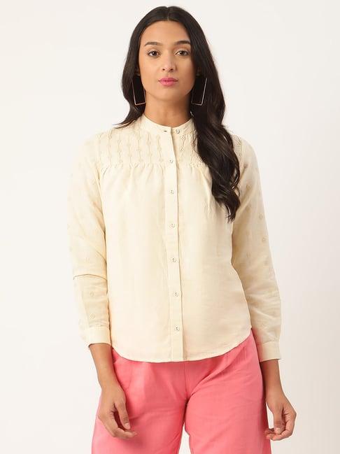 rooted beige cotton top