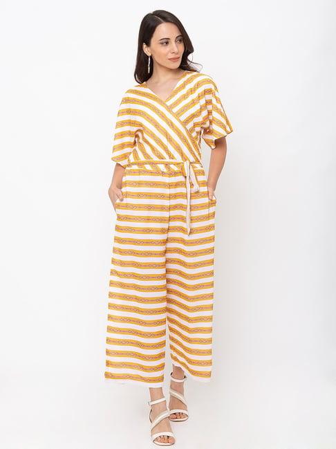 iti yellow & white striped jumpsuit