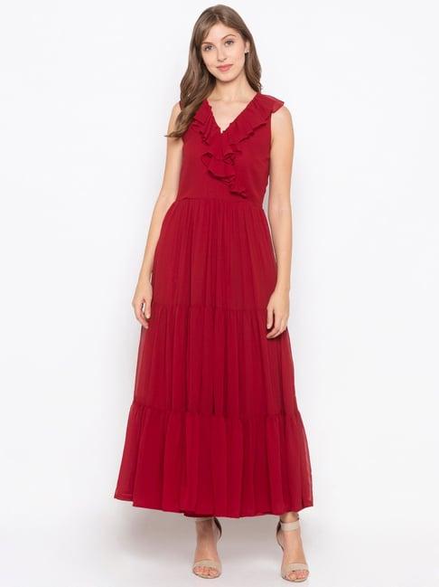 iti maroon maxi dress