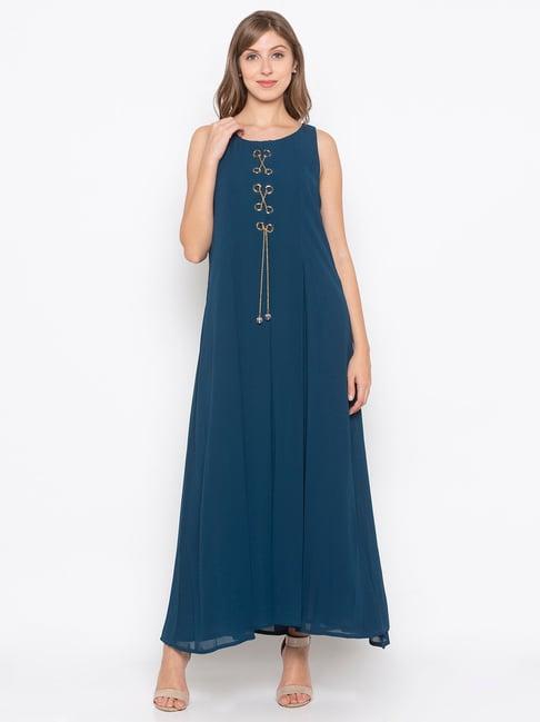 iti teal blue maxi dress