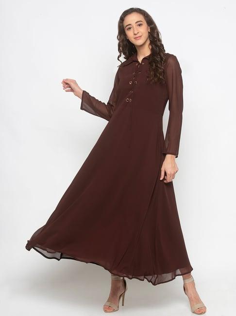 iti brown maxi dress