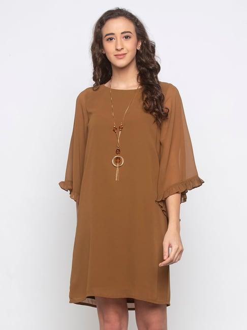 iti tan above knee dress