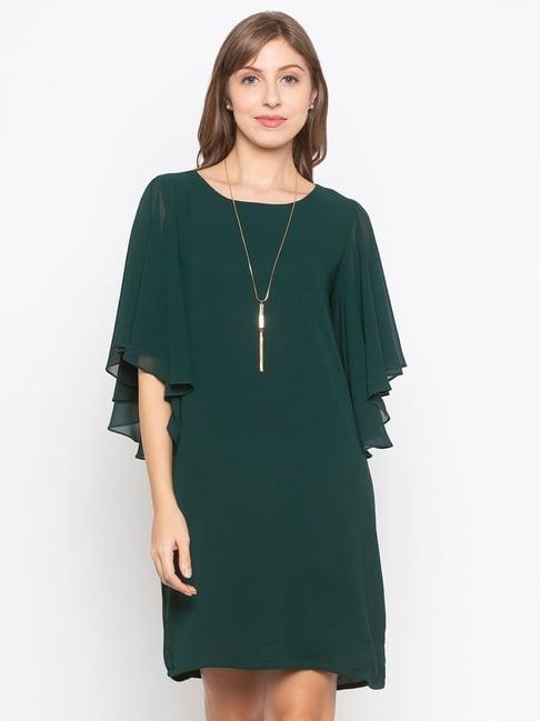 iti pine green above knee dress