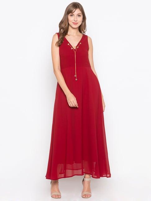 iti maroon maxi dress