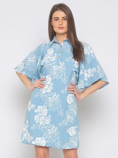 iti blue embroidered dress