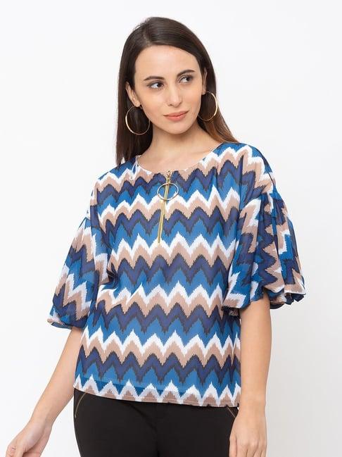 iti blue chevron top