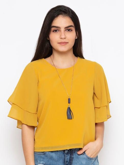 iti yellow regular fit top