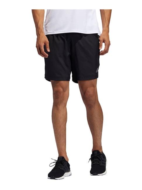 adidas run it 3s short black & white striped running shorts