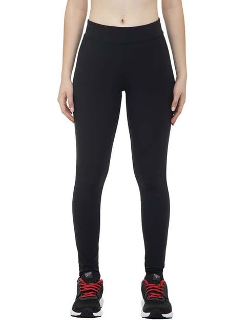 reebok black mid rise sports tights