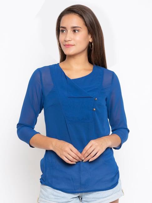 iti electric blue regular fit top